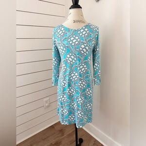 Crown & Ivy Dress Women’s Size Medium Blue Sea Turtle Print Shift Dress NWOT